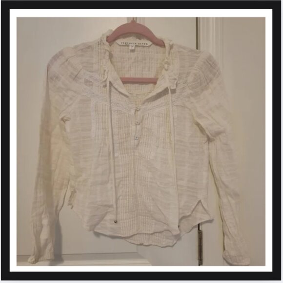 Veronica Beard Jamie High-Neck Cotton Long-Sleeve Blouse - Picture 4 of 8